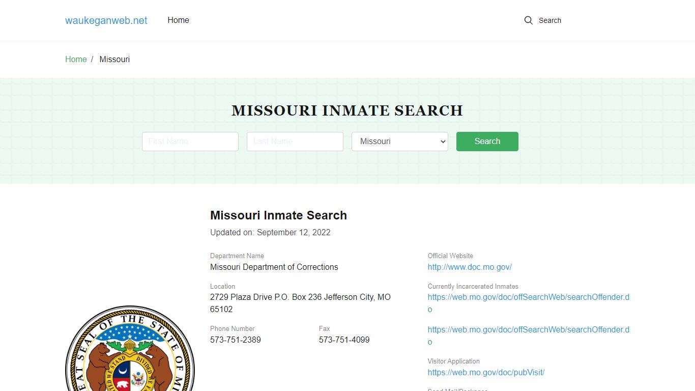 Missouri Inmate Search – Missouri Department of Corrections Offender Lookup